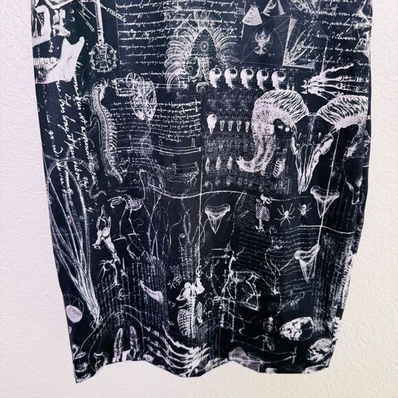 Affliction Dress Women Small Skeleton Bones Print Iggy Punk Tank Halloween NEW - Picture 3 of 7